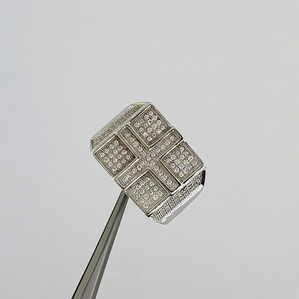 Men's Sterling Silver 925 Micropave AAA CZ Stones